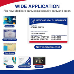 New Medicare Card Protector, 6 Pack Plastic Card Holder for Wallet Single 12 …