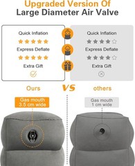 Adjustable Inflatable Foot Pillows – Enhance Travel Comfort (2 Pack, Dark Grey)