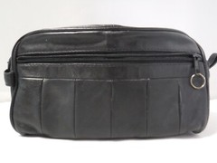 Buxton Black Cashmere Lambskin Patchwork Leather Travel Kit Toiletry Bag VINTAGE