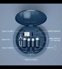 5-in-1 Travel Cable Kit | Type-C Converters | SIM Slots | 60W Fast Charge