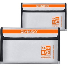 Fireproof Money Envelope 2-Pack Waterproof Zipper Safe