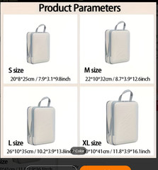 4PCS Compression Packing Cubes Organizer for Travel Suitcases Carry on Set Black