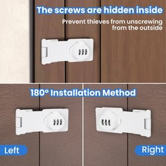 Keyless Cabinet Lock Combination Code 3Digit Password Latch 4.5 Inch 2 PCS