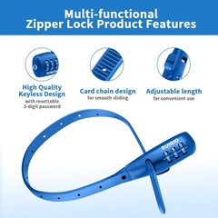RUIRIO Zip Tie Lock Adjustable Cable Lock 2 Pack Blue for Kids Bike Scooter