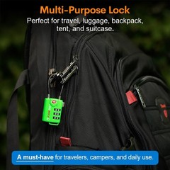 Forge TSA Approved Luggage Locks, Re-settable Combination with Alloy Body(Gre…