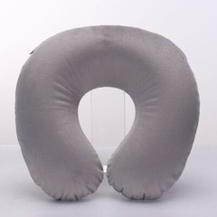 Portable Inflatable Flight Pillow Neck U Rest Air Cushion PVC Flocking Pillow US