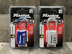 2x Master Lock Flexible Shackle Combination Lock 1-1/8&Prime; 4688D TSA Ok Free Ship