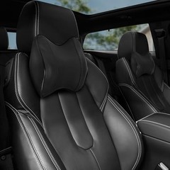 2 Pack Car Neck Pillow, Softness Leather Car Headrest Pillow, 100% Memory Black