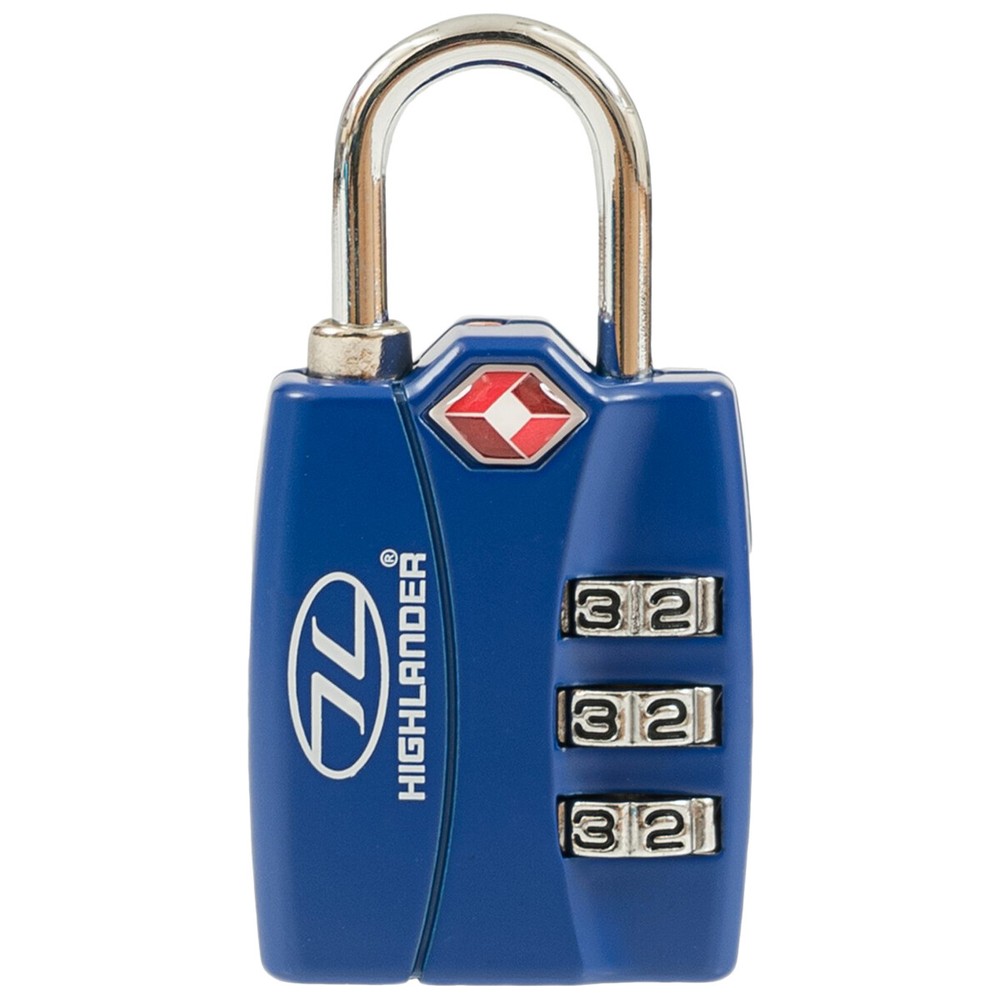 Highlander TSA Alert Combination Lock Zipper Suitcase Travel Backpack Code Blue