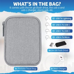 All Tech Included/Travel Tech Organizer/Multifold/Waterproof/Gray/Bubm/7.09×9.65