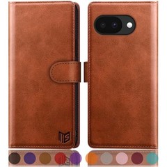 Compatible with Google Pixel 10A Wallet case with RFID Blocking Light Brown