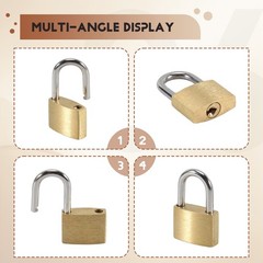12 Pack Padlock Small Padlock Solid Brass Locks with 3 Key for Luggage3892