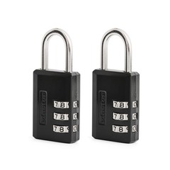 Master Lock Black Combination Padlock, Indoor Gym Locker 2 Pack,