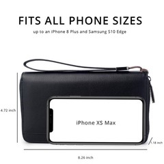Travel Document Organizer RFID Blocking Leather Multiple Passport Black