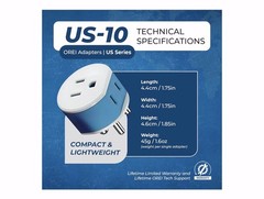 Orei Ceptics Travel Plug Adapter Set Type C/D/G/L US to Europe UK USB Ports