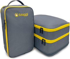 Double Deck Compression Packing Cube –2-In-1 Expandable Travel Organizer with In