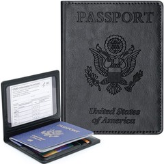 Passport Holder Cover Wallet Case RFID Blocking Leather Card Slot Travel Acce…