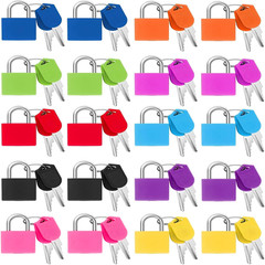 20 Pack Suitcase Locks with Keys, Multicolor Mini Luggage Padlocks,Small Metal P