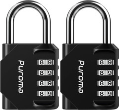 2 Pack Combination Lock 4 Digit Padlock for School Gym Locker, Sports Locker, Fe