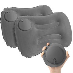 Vivikivi 2-Pack Inflatable Camping Pillow, Portable 17 »x11 »x4 », Grey