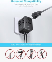 Universal Travel Adapter, VINTAR International Power Adapter with 6A 3 USB C and