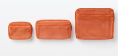Muji Three Dimentional Mesh Case Medium size Orange 25 x 12.5 x 5 cm from Japan