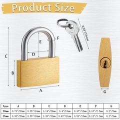 2 Pcs Small Solid Brass Locks with Keys, 20Mm + 25Mm Mini Key Locks, for Luggage