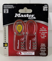 Master Lock Set Of 2 General Security Level 2 Combination 1 1/2” Shackle Height