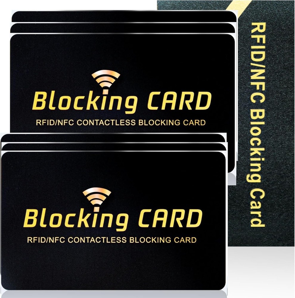 6 Pack RFID Blocking Cards for Credit Debit Card & Passport Protection Black
