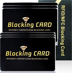 6 Pack RFID Blocking Cards for Credit Debit Card & Passport Protection Black