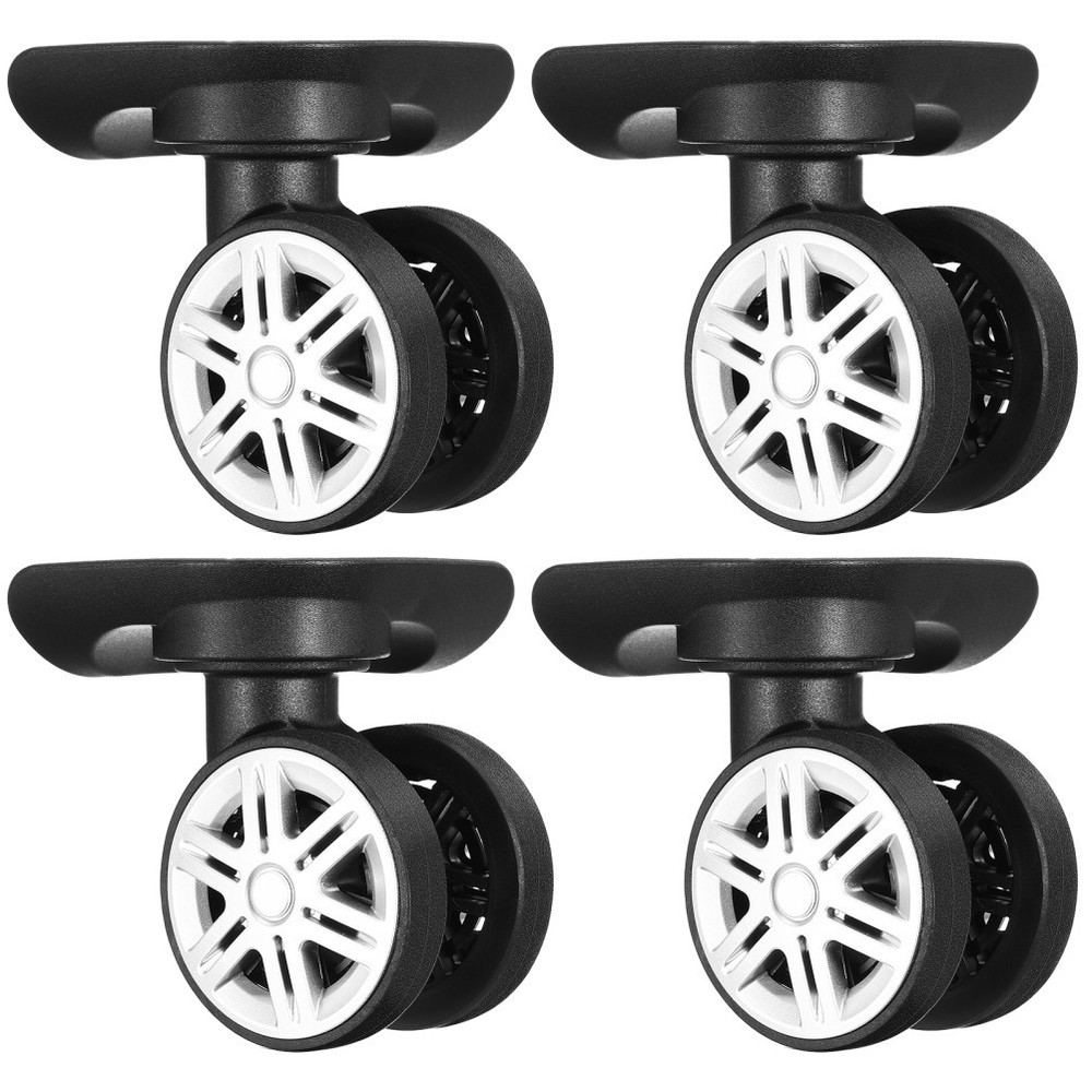 4Pcs Durable Swivel Replacement Wheels for Suitcase with Repair Tools Black