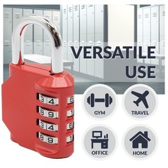 4-Digit Combination Padlock for School Gym Sports Locker Fence Toolbox Case