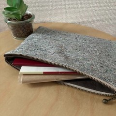 Flat pouch Passport pouch Notebook case Jazz Nep Autumn/Winter Handmade