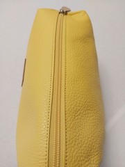 Moscardini~Firenze- Soft Yellow Leather Travel Toiletry Bag- NWOT