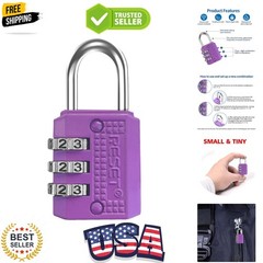 071 Mini Combination Lock, Small 3 Digit Padlock for Gym Locker, Travel Lugga…