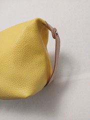 Moscardini~Firenze- Soft Yellow Leather Travel Toiletry Bag- NWOT