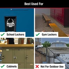 Resettable Combination Padlock 3-Pack – Black Gym Locker Lock, 2.5&Prime; Wide, Number