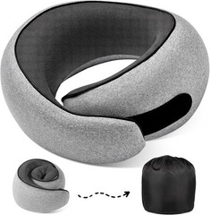 Travel Neck Pillow Memory Foam Support Ergonomic Portable for Airplane