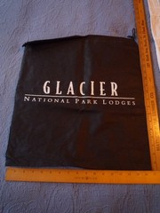 3 Assorted Reusable Drawstring Hotel Laundry Bags Glacier Park, White Cotton