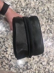 Tumi Alpha Split Travel Kit Black Leather Dopp Kit Toiletry Bag Travel Organizer