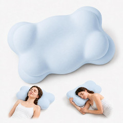 Cloud-Shaped Neck Support Pillow, Compact Memory Foam Design,Sky Blue | Soft com