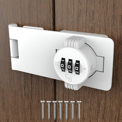 Keyless Combination Lock-3-Digit Combination Lock for Doors-Twist Knob Hasp Lock