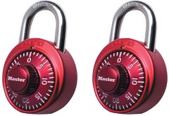 Master Lock 1530T Locker Lock Combination Padlock, 2 Pack Alike, Assorted Colors