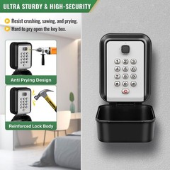Lock Box for Keys with Code, Waterproof Key Boxs Wall Mount 12-Digit Keypad L…