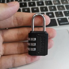 3-Digit Combination Lock Mini Resettable Padlock for Gym Locker Luggage Black