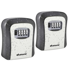 2 PACK Key Lock Box, Wall Mount 4 Digits Combination Lockbox, Waterproof Outd…