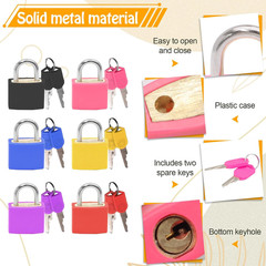 6 Pack Suitcase Locks with Keys – Multicolor Metal Luggage Padlocks – Mini Keyed
